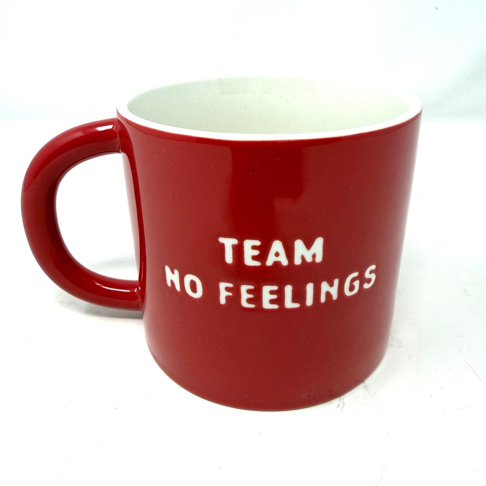 Spritz Team No Feelings Red White Stoneware Coffee Mug Target 16 oz Valentine's